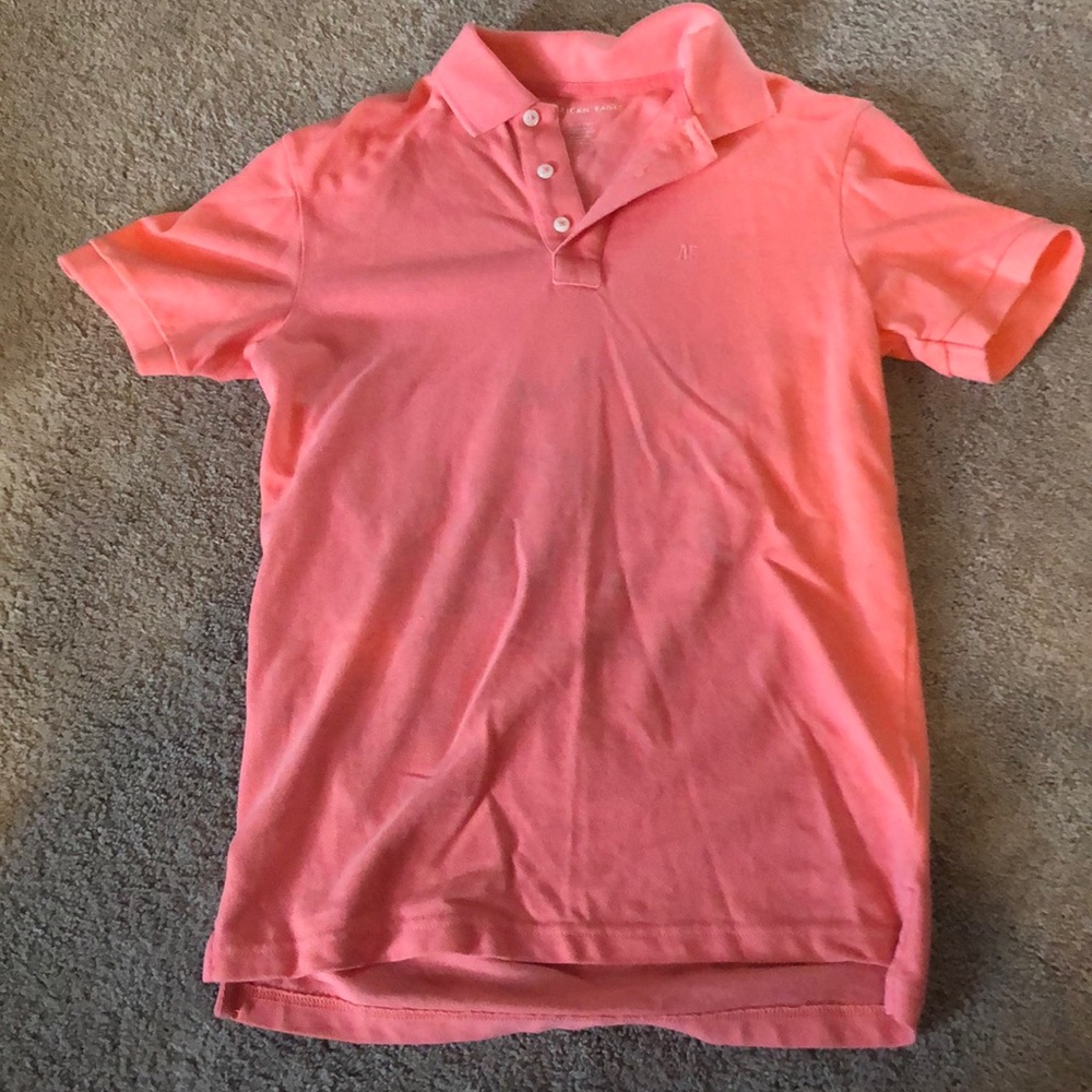 salmon polo style tee